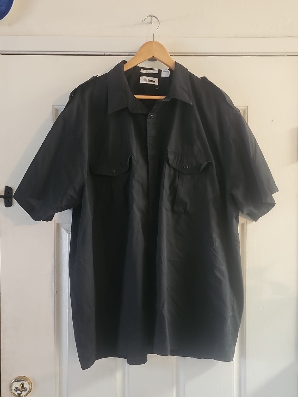 Idletime Black Short-Sleeve Button Shirt Size 3X Tote L